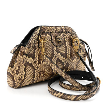 GUCCI Snakeskin Small Re(Belle) Crossbody Bag Beige