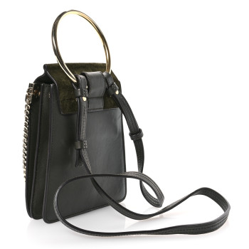 CHLOE Suede Calfskin Mini Faye Bracelet Bag Deep Forrest