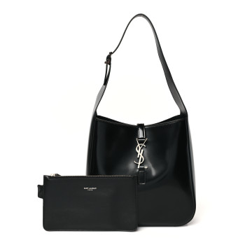 SAINT LAURENT Patent Small Le 5 A 7 Supple Hobo Black