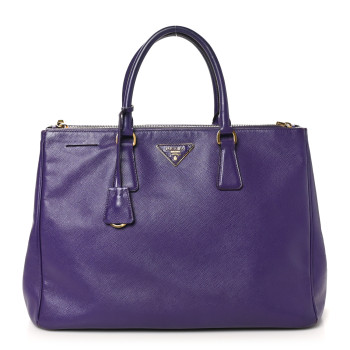 PRADA Saffiano Large Galleria Double Zip Tote Viola