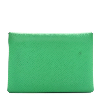 HERMES Epsom Verso Calvi Duo Card Case Vert Comics Vert Fizz
