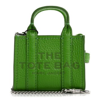 MARC JACOBS Grained Calfskin Nano Bag Charm The Tote Bag Kiwi