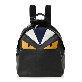 FENDI Cuoio Romano Selleria Crocodile Monster Eyes Backpack Asfalto  Black Girasole