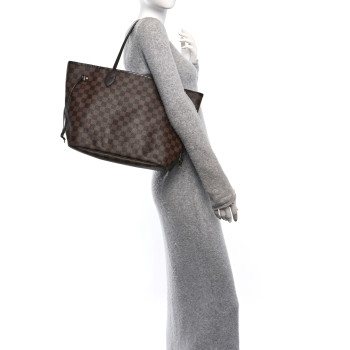 LOUIS VUITTON Damier Ebene Neo Neverfull MM Rose Ballerine
