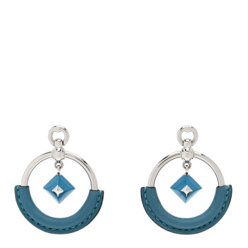 HERMES Swift Loop Medor Hoop Earrings Blue Jean