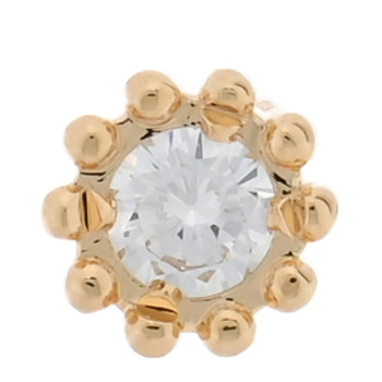 CHRISTIAN DIOR 18K Yellow Gold Diamond Mimirose Single Earring