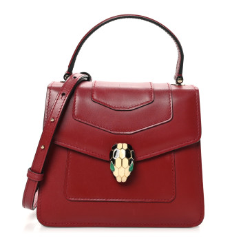 BULGARI Calfskin Serpenti Forever Top Handle Red