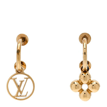 LOUIS VUITTON Brass Blooming Earrings Gold