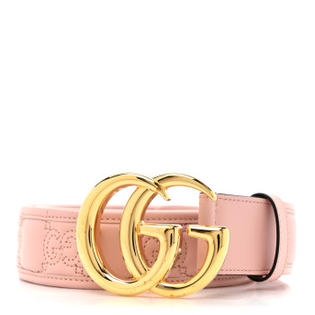 GUCCI Calfskin GG Matelasse Marmont 40mm Belt 95 38 Perfect Pink