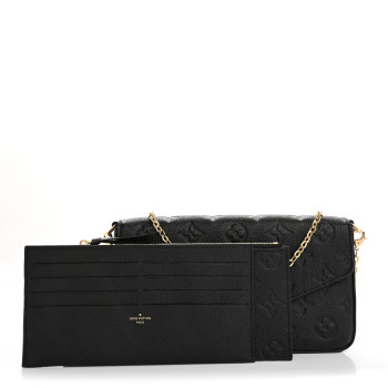 LOUIS VUITTON Empreinte Pochette Felicie Chain Wallet Black