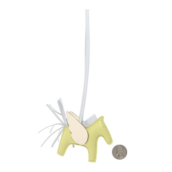 HERMES Milo Lambskin Grigri Rodeo Pegase Horse Bag Charm PM Jaune Bourgeon Bleu Brume Nata