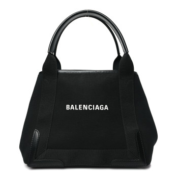 BALENCIAGA Cotton Canvas Calfskin S Black