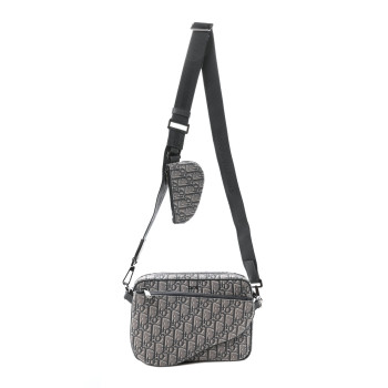 CHRISTIAN DIOR Oblique Saddle Triple Pouch Grey