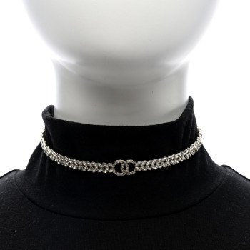 CHANEL Crystal Wheat CC Choker Necklace Gold