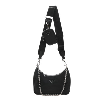 PRADA Nylon Re-Edition 2005 Shoulder Bag Black