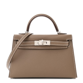 HERMES Epsom Mini Kelly Sellier 20 Etoupe