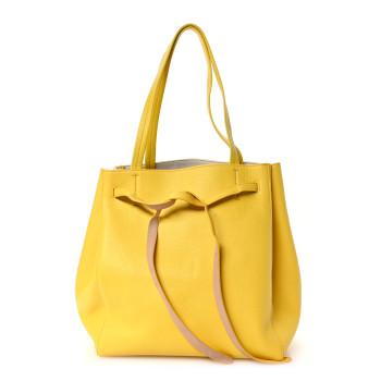 CELINE Soft Grained Calfskin Small Belt Cabas Phantom Yellow