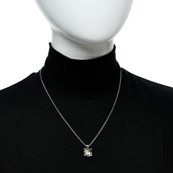 DAVID YURMAN Sterling Silver Diamond Prasiolite 11mm Chatelaine Pendant Necklace