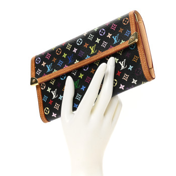 LOUIS VUITTON Monogram Multicolor Porte Tresor International Wallet Black