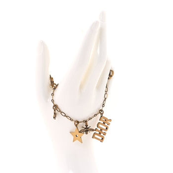 CHRISTIAN DIOR Metal Lucky Charms Bracelet Gold