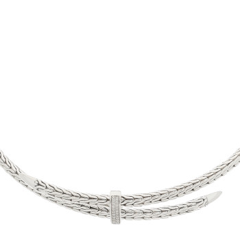 JOHN HARDY Sterling Silver Diamond Classic Chain Spear Flex Cuff Bracelet