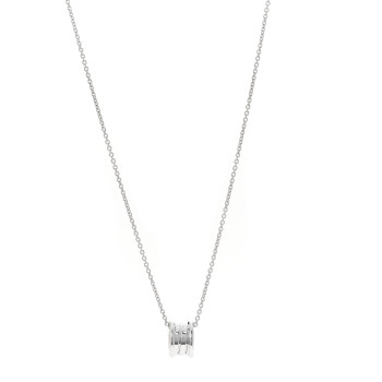 BULGARI 18K White Gold B.Zero1 Pendant Necklace