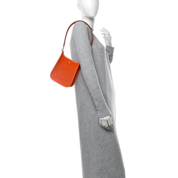 HERMES Toile Officier Swift Neo Evelyne TPM Jaune D'Or Feu Orange Minium