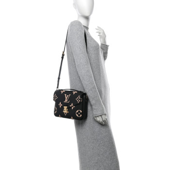 LOUIS VUITTON Empreinte Monogram Giant Pochette Metis Black Beige