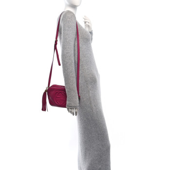 GUCCI Cellarius Calfskin Small Soho Disco Bag Bright Bouganville