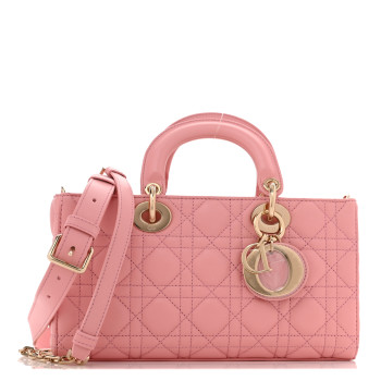 CHRISTIAN DIOR Lambskin Cannage Medium Lady D-Joy Light Pink