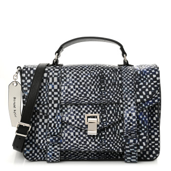PROENZA SCHOULER X HARMONY KORINE Calfskin PS1 Check Success Medium Satchel Blue