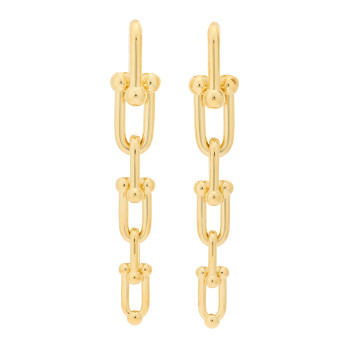 TIFFANY 18K Yellow Gold HardWear Graduated Link Earrings