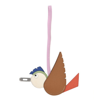 HERMES Epsom Swift Chevre Mysore Birdy Bag Charm Mauve Sylvestre Vert Poppy Gold Nata Craie