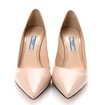 PRADA Saffiano Patent Pumps 38.5 Cipria