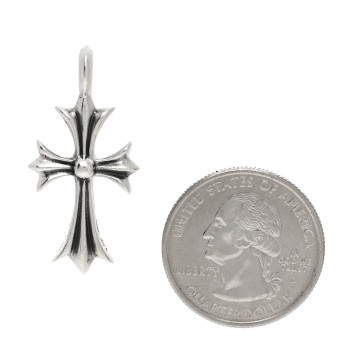 CHROME HEARTS Sterling Silver Ruby Cross Pendant