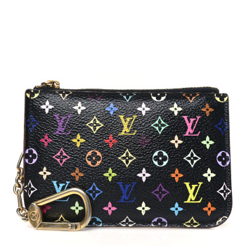 LOUIS VUITTON Monogram Multicolor Key Pouch Black Violet