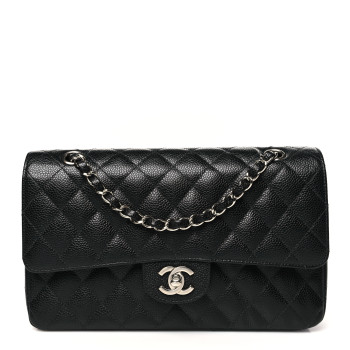 CHANEL Caviar Quilted Medium Double Flap Black