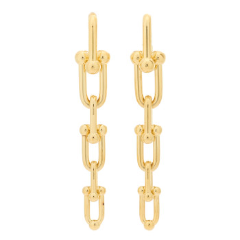 TIFFANY 18K Yellow Gold HardWear Graduated Link Earrings