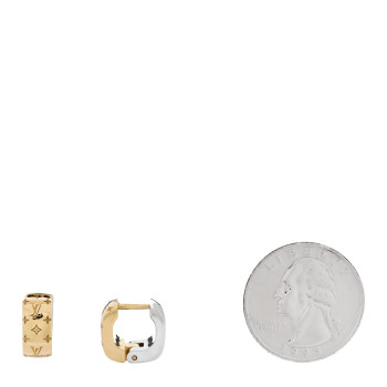 LOUIS VUITTON Nanogram Earrings Gold