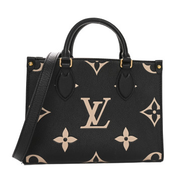LOUIS VUITTON Empreinte Monogram Giant Onthego PM  Black Beige