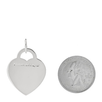 TIFFANY Sterling Silver Enamel Return to Tiffany Heart Tag Charm Pink