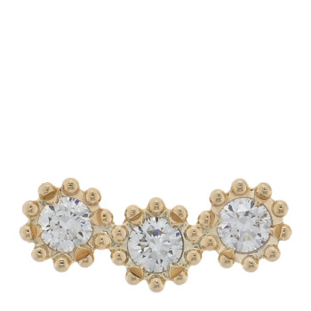 CHRISTIAN DIOR 18K Yellow Gold Diamond Mimirose Single Earring