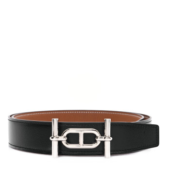 HERMES Box Togo 32mm Ancre Belt 85 34 Black Gold