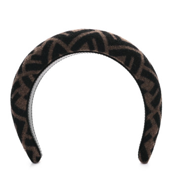FENDI Wool Cashmere FF Logo Headband Tobacco