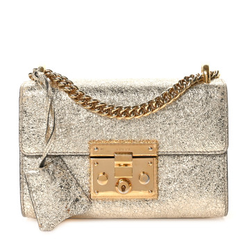 GUCCI Galassia Small Padlock Shoulder Bag Platino