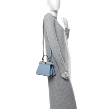 FENDI Shiny Nappa Petite Peekaboo I SEE U Satchel Azzurro Baby