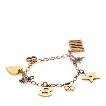 CHRISTIAN DIOR Metal Lucky Charms Bracelet Gold