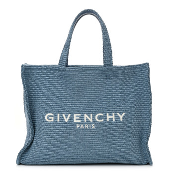 GIVENCHY Raffia Large G Shopping Tote Denim Blue