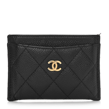 CHANEL Caviar Quilted Card Holder Black