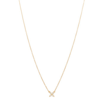 TIFFANY 18K Rose Gold Diamond Mini Victoria Necklace